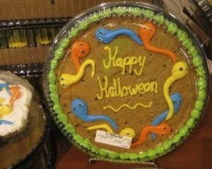 Once again, ghosts shouldn't be decorated to look like sperm for God's sake. Second, what the hell do these colorful sperm have to do with Halloween?