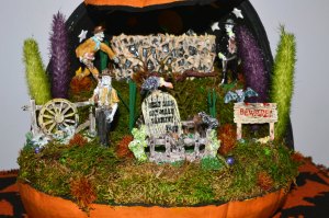 Not sure if the moss is appropriate but it sure brings a creepy vibe. Still, love the western clad skeletons in this.