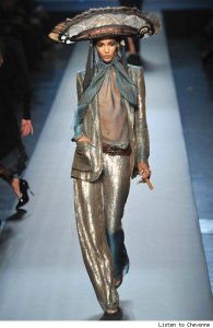 C'mon, she's wearing a sombrero and a shiny outfit. What else could you expect?