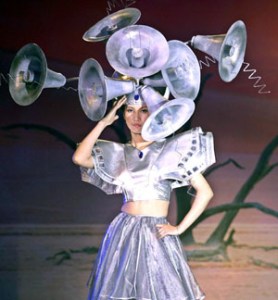 I mean she has a bunch of speakers on her head. So the name fits. Yes, it's very ridiculous but it's funny.