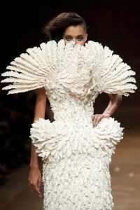 Wonder how many dead doves it took to make this dress? More than I want to know, I guess.