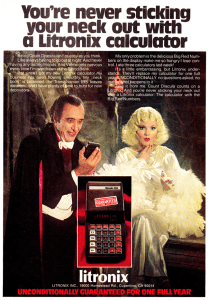 You'd almost think with all the vampire references here, this one was catering to Count von Count. Of course, the Count should've been used in this ad anyway. But the vampire seems to show no interest in the blond just the same.