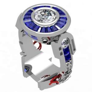 Call me old-fashioned, but unless you and your girlfriend really like Star Wars, I'd stick with the traditional diamond ring. It's much easier.