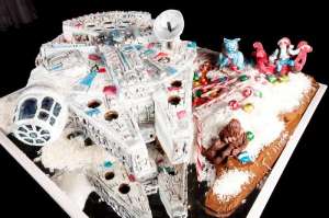 Love how Han and Chewie decorated the ship for Christmas. Also like seeing Han on that candy sleigh. Brilliant.