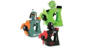 From Gizmodo: "Probably invented before the days of MovieTickets.com when sweaty fanboys had to line up in the sweltering summer heat to actually buy tickets at the box office, these handheld misters provide a refreshing blast of mist with every pump. Now we can understand why Yoda would be coming to your aide on a hot day, but Vader and Boba Fett? It seems highly unlikely. They're more likely to let you die of heat stroke and then feed your corpse to a Rankor for fun."