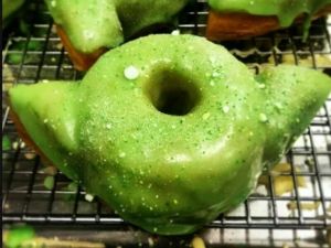 Only needs donut, ears, green icing, and sprinkles, it does. But nutritional value, it does not.