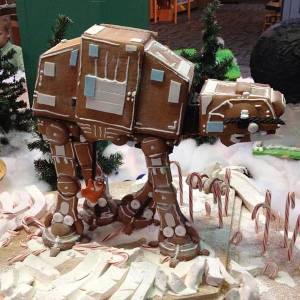 I know this isn't meant for eating. But you have to like how this Imperial walking tank is wreaking havoc among the candy canes. It's pretty funny.
