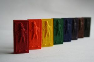 Available in 8 different colors. Still, not sure if I want children coloring pictures with a guy who's in a life and death limbo.