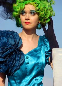 Of course, you might notice that Effie Trinket is a popular costume. Yeah, as long as you have a puffy silk dress and a funky wig, then you can have your own Effie Trinket costume.