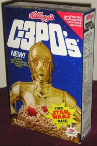 Yes, they had this in the 1980s. No, I don't think it's available now. Still, when I think about droids, I don't think about munching on them with their nuts and bolts.