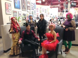 Of course, one of Katniss's prep team members has her skin dyed green. It's not evident in the movies. Still, you have to admit that Seneca Crane does have an awesome beard.