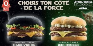 This was an ad campaign from a French burger chain for Episode I in 1999. Still, while one will give you green poop, both will give you coronaries.