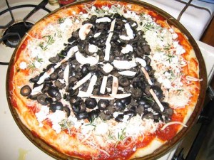 Most of Darth Vader's face is covered with mushrooms and black olives. Thus, mushrooms and olives are evil.