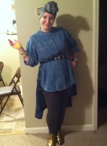 Just have some old denim clothes and you're all set. Still, in the books, remember that Effie Trinket doesn't defect to District 13, at least in the beginning.