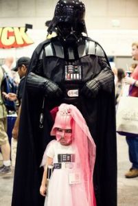 Then again, this Darth Vader is probably a great dad who's totally fine with his daughter dressing like that. Not like Darth Vader in the movies who blew up his little girl's planet.