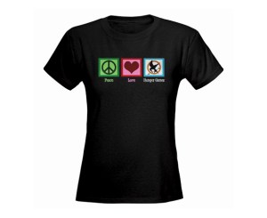 Peace, love, and Hunger Games? What the fuck? Does the designer have any idea that the Hunger Games is the exact opposite of peace and love. War, hate, and Hunger Games would've been more appropriate.