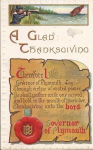 And there's a Pilgrim shooting a turkey with a blunderbuss. Well, I guess it could be worse. Could be an Indian on that end. Oh, shit.