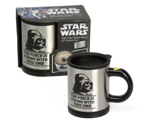 Wonder what it's like drinking something from a self-stirring mug. Maybe I don't want to find out. Still, the slogan seems appropriate.