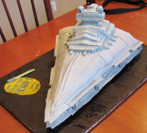 You know the kind of ship Darth Vader travels in? There's a cake for that.