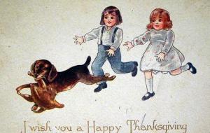 Seems like this turkey dinner is gone to the dogs. Reminds me of that scene in A Christmas Story. Boy, those kids' parents are going to be so mad when they see this.