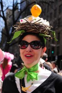 Not sure if the chick is a little big for the nest. But at any rate, the ribbon is a good match.
