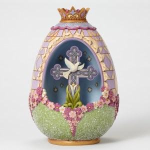 This is a beautiful Easter egg diorama. Love the dove on the purple cross. Lovely.