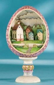 To be fair, the egg is probably not that small. But it's still quite baffling to see an entire village fit in this.