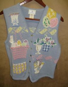 This one consists of a bunny in basket, Easter eggs, flowers, and other things. Nevertheless, it's incredibly tacky.