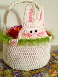I don't mean a real one. I mean a crocheted basket with a bunny peeking from it. So cute that it's bound to melt your heart.