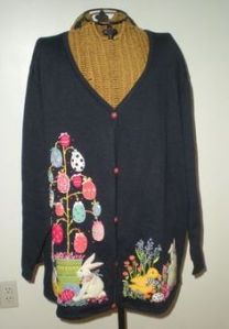 I know some people have an Easter tree according to Pinterest. My family doesn't do this. But here's a sweater anyway.