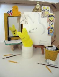 This is based on Norman Rockwell's self-portrait, which is rather famous American art. Like the other portraits at the canvas.