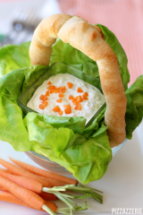 And it doesn't hurt that it has a bread handle as well as served with lettuce and carrot bits. Pretty clever, I say.