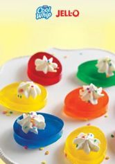 Yes, they kind of look like deviled eggs. But they're made out of jello and are used for dessert.