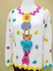 If it weren't for the eggs, I would've sworn this would be something a clown would wear. Then again, it's kind of the point.