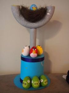 I told you that Angry Birds is a popular idea for Easter bonnets. Nevertheless, this is another interesting hat.