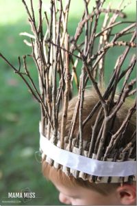 This is known as a stick crown. Great Easter bonnet idea for boys who are into Lord of the Rings.