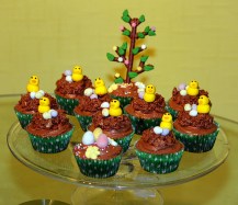 Yes, these are bird nest cupcakes. But they're in a different style. Also, they're chocolate. And I love chocolate.