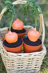 The carrots are actually strawberries. But I'm sure any little bunny will find these delightful.
