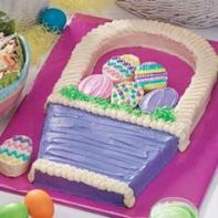 Yes, this is another Easter basket cake. But it's different from the other one. Like 2-dimensional.