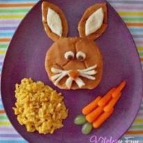 Bunny is of a burger that has cheese attributes. Comes with a carrot and cheesy rice.