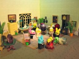 I guess this is a murder mystery peep diorama. Wonder who did it here. The butler is too obvious as a suspect.