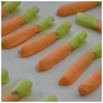Just dip these sticks in green and orange icing. It's as easy as that. Trust me.