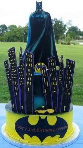 This depicts Batman watching over Gotham City. Guess this is for some little kid with very rich Batman fans for parents.