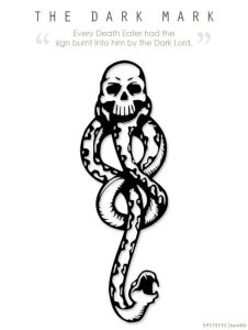 Of course, unlike the real dark marks in the series, it actually comes off. But c'mon, it's basically a symbol of a wizard terrorist organization for God's sake.