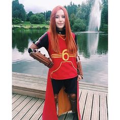 For some reason, those who dress as Ginny usually wear her Quidditch outfit. Maybe that's to distinguish her from Hermione Granger.