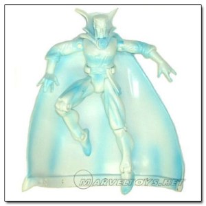 From Cracked: "Well-known superheroes can make disappointing action figures, too, as Marvel Toys has worked hard to prove for the past 20 years. In this case, Dr. Strange is dead and you have bought his ghost. He seems to be saying "WooooOOOooo I cost you $9.99! BOO!" This was actually a recolored variant of an earlier Dr. Strange figure that was supposed to represent his "astral form" or some bullshit."