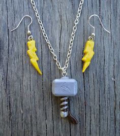 Thus, this Thor jewelry set of thunder bolt earrings and a Mjolnir pendant necklace should only go to he who is worthy. Still, it's Thor's symbol.