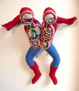 So this plush toy allows you to split Spider Man open in order to see his insides. Sounds very creepy. But do you think any kid would want to see that? No.