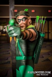 Because I hope he doesn't shoot anyone's eye out. Still, he seems to be a cross between Robin Hood and Zorro.