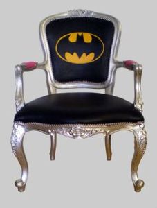 This is an ornate Batman chair. Not sure if I'd see something like this at Wayne Manor. But it probably doesn't come cheap.